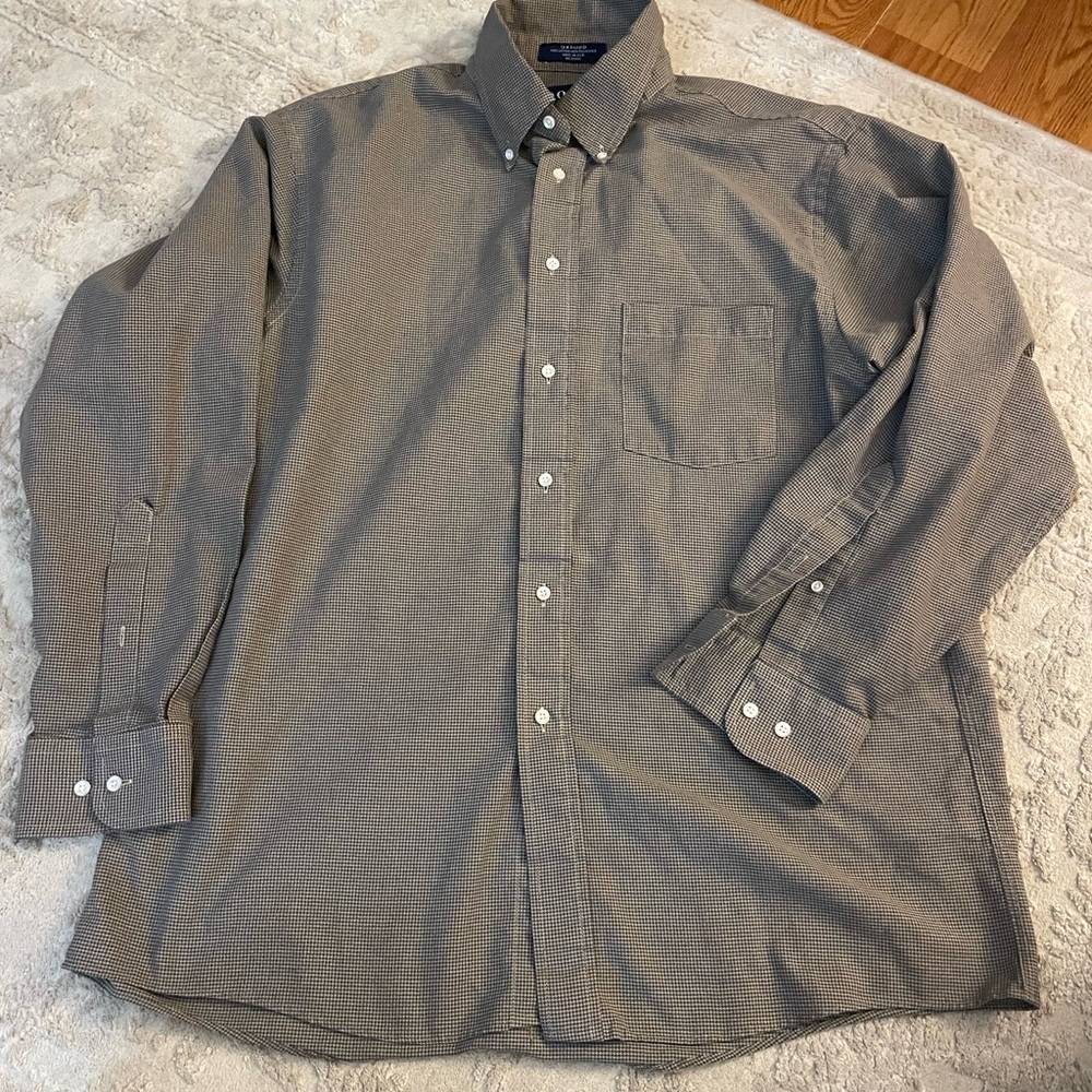 Arrow Brown Micro-Check Button-Down Shirt